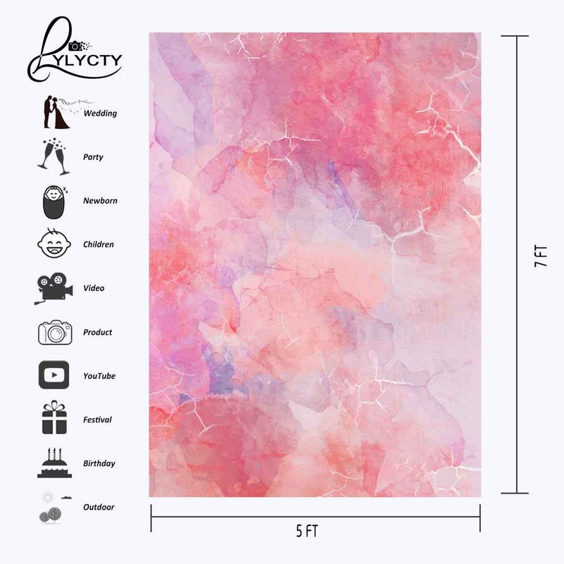 LYLYCTY 5X7ft Millennial Pink Marble Texture Pattern Studio Photography Backdrop Girl Children Party Props LYGE607 - Image 3